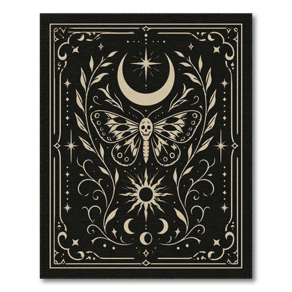 Skull Moth Celestial Area Rug