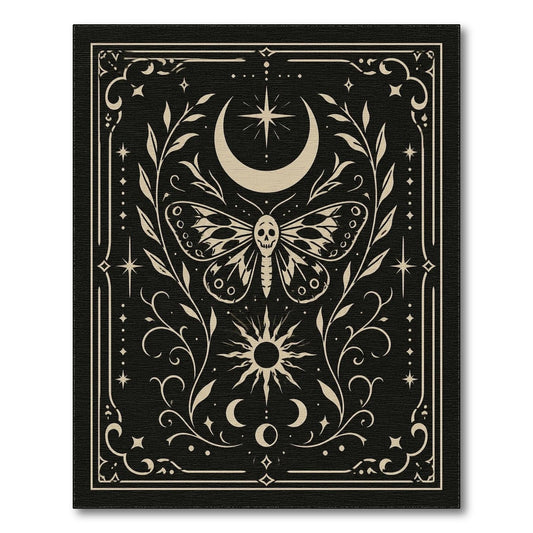 Skull Moth Celestial Area Rug