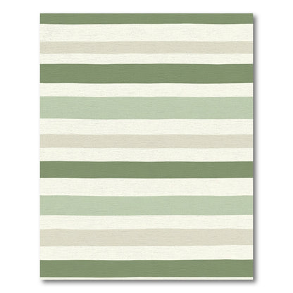 Earthy Green Horizontal Stripe Rug