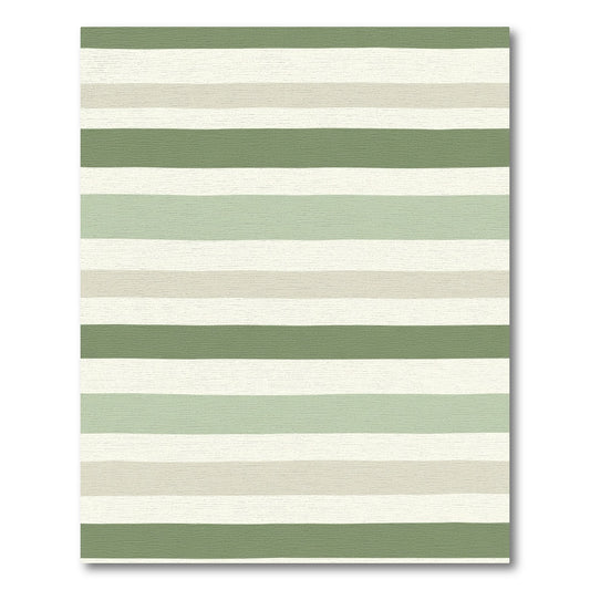 Earthy Green Horizontal Stripe Rug
