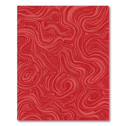Crimson Swirl Marble Abstract Art Rug