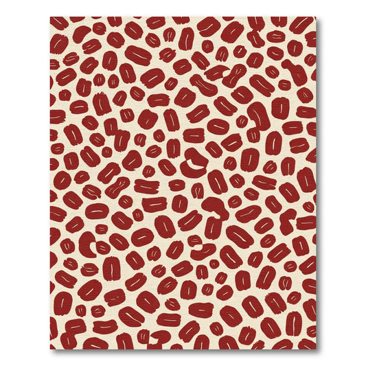 Crimson Abstract Spots Rug