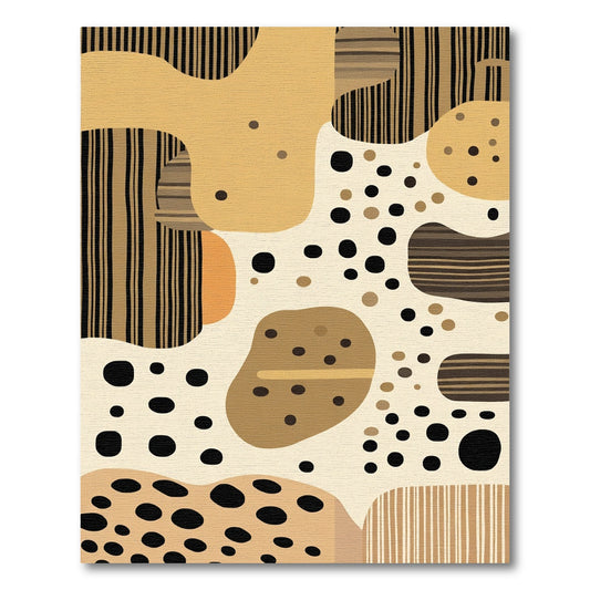 Abstract Earthy Shapes Geometric Lines Rug