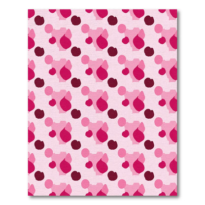 Pink Abstract Organic Shapes Rug