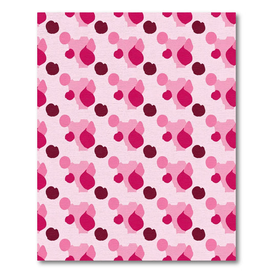 Pink Abstract Organic Shapes Rug