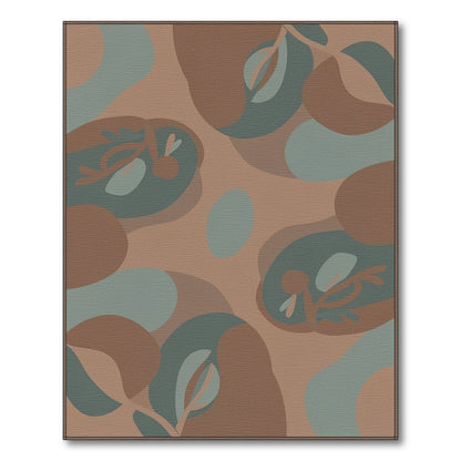 Abstract Brown Teal Organic Area Rug
