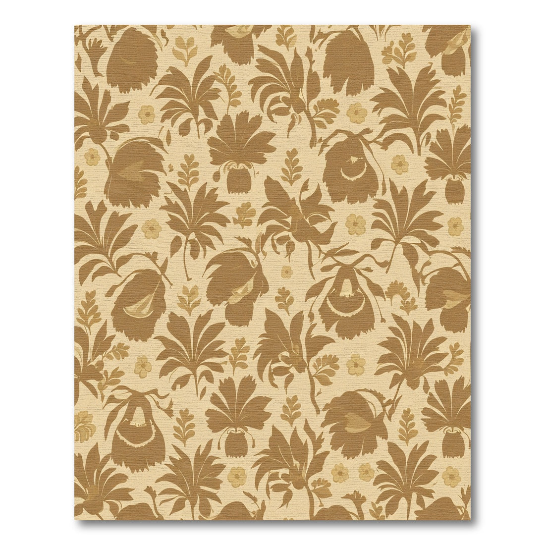 Earthy Brown Floral Silhouette Meadow Rug