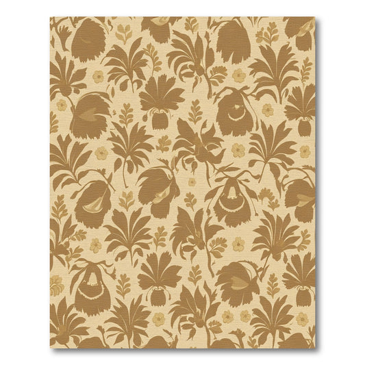 Earthy Brown Floral Silhouette Meadow Rug