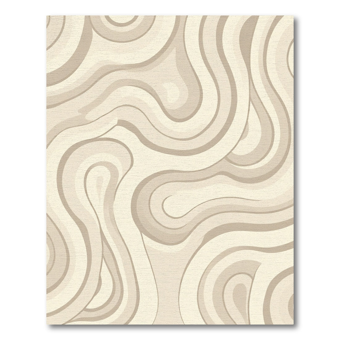 Cream Swirl Abstract Flow Rug