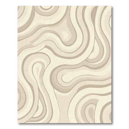 Cream Swirl Abstract Flow Rug