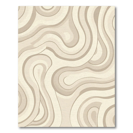Cream Swirl Abstract Flow Rug
