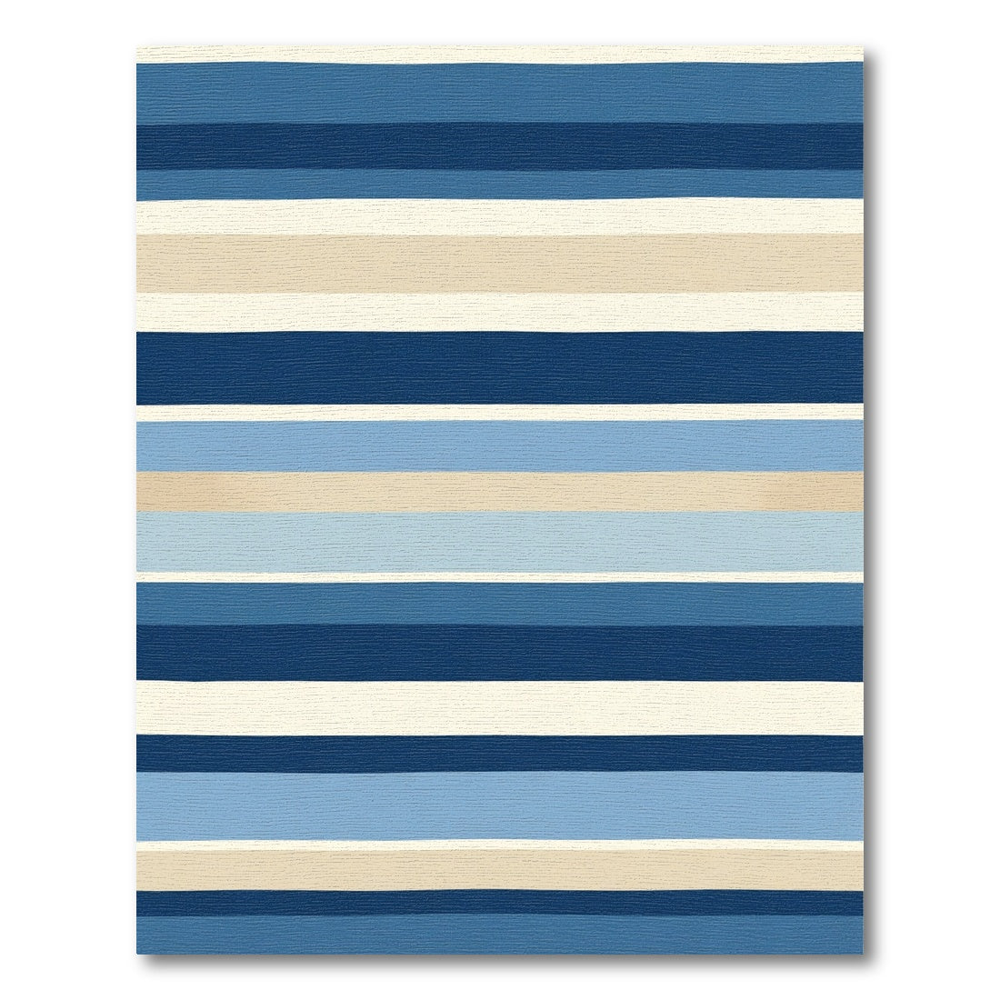 Deep Blue Coastal Stripe Rug