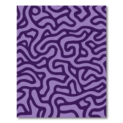 Deep Violet Organic Maze Overlay Rug