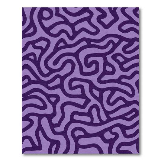 Deep Violet Organic Maze Overlay Rug