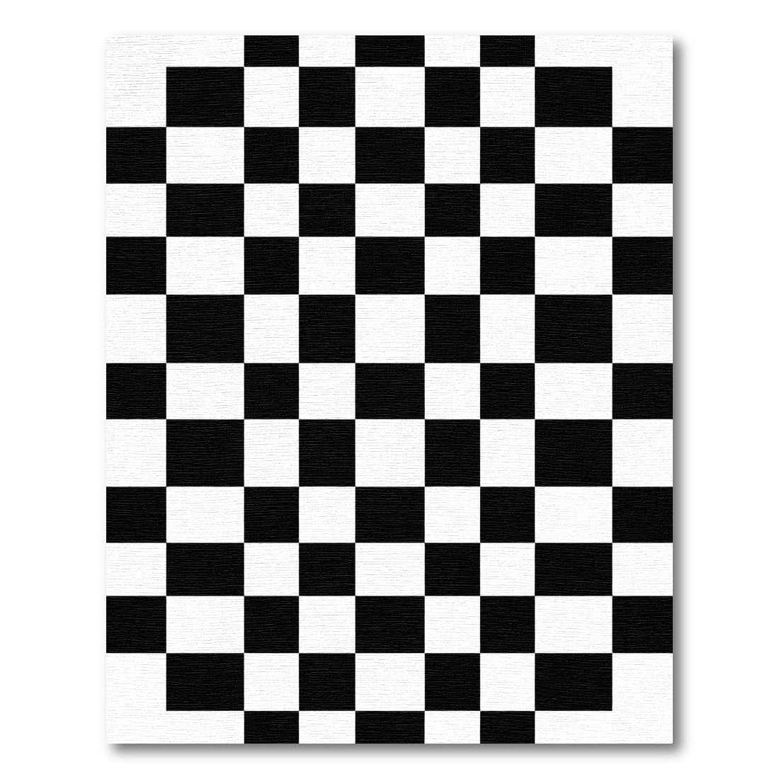 Black White Grid Check Rug