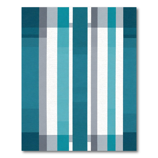 Modern Teal Gray Vertical Stripe Rug