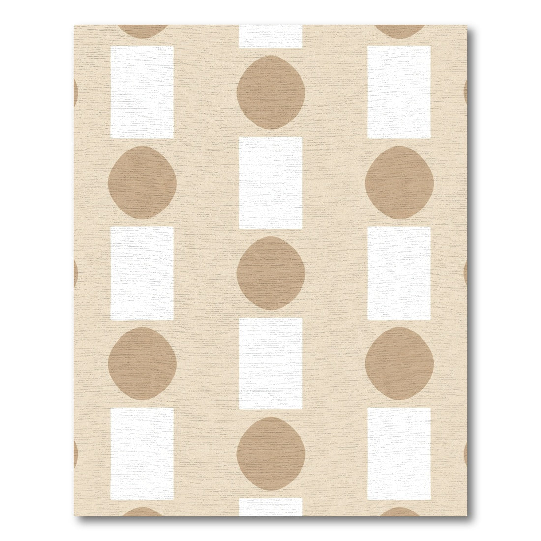 Neutral Geometric Arrangement Squares Circles Rug