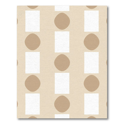 Neutral Geometric Arrangement Squares Circles Rug