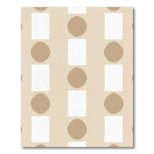 Neutral Geometric Arrangement Squares Circles Rug
