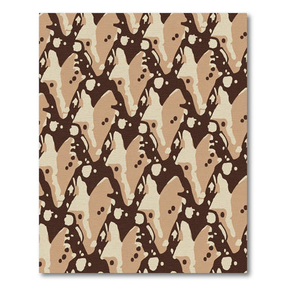 Desert Camo Abstract Patchwork Rug