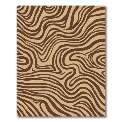 Brown Swirl Wood Grain Texture Rug