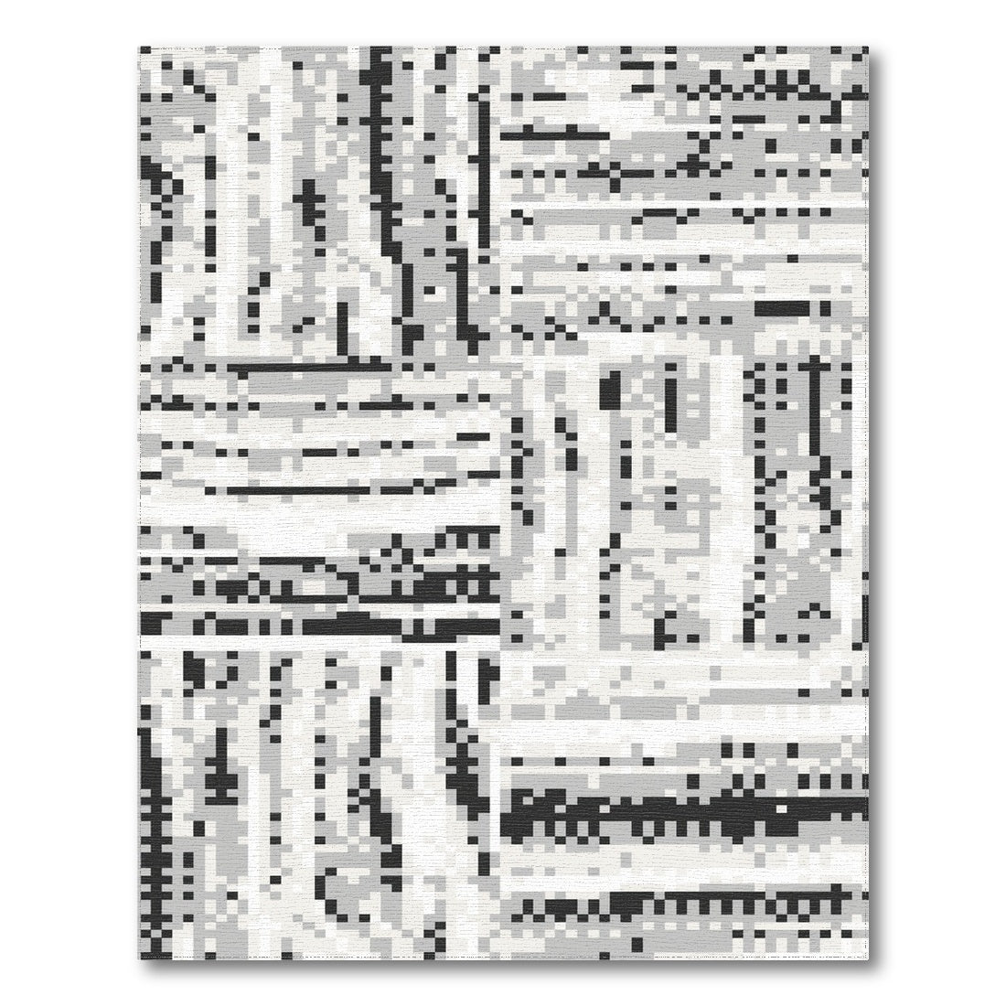 Black White Abstract Area Rug