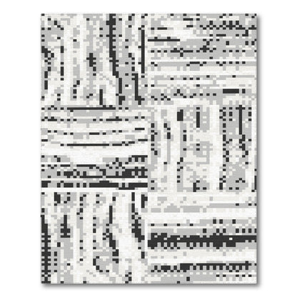 Black White Abstract Area Rug