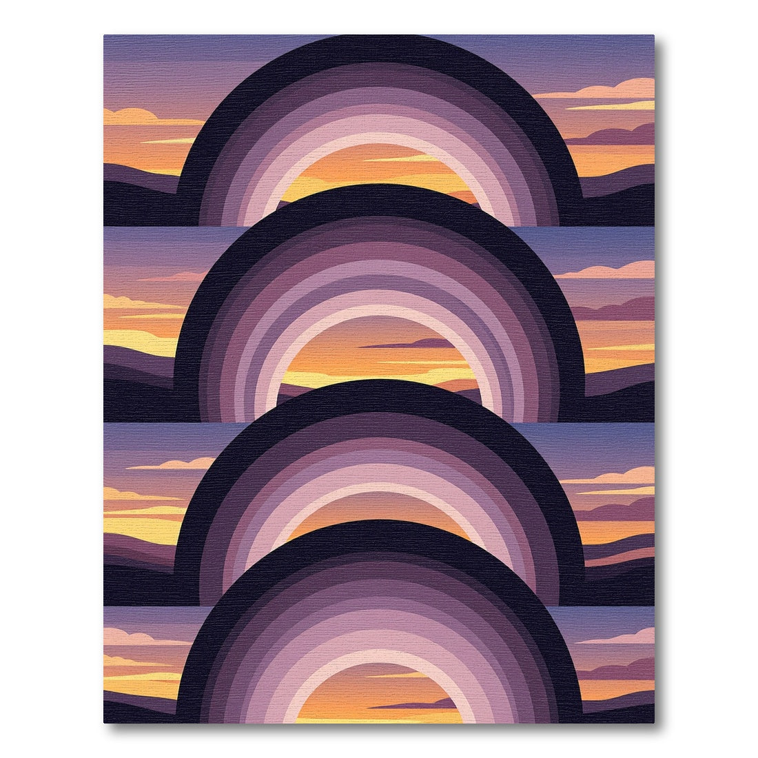 Layered Sunset Arch Gradient Rug