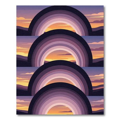 Layered Sunset Arch Gradient Rug