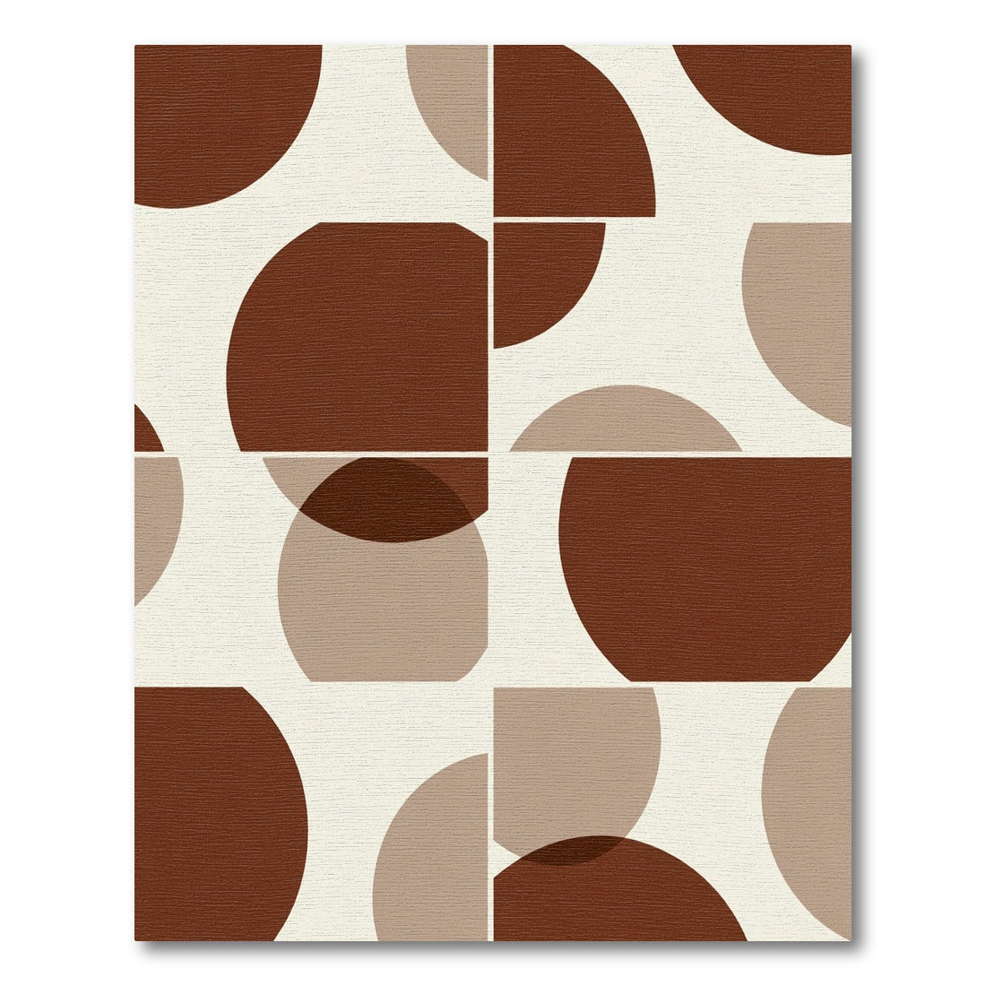 Warm Brown Circle Composition Art Rug