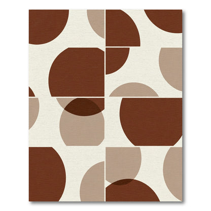 Warm Brown Circle Composition Art Rug