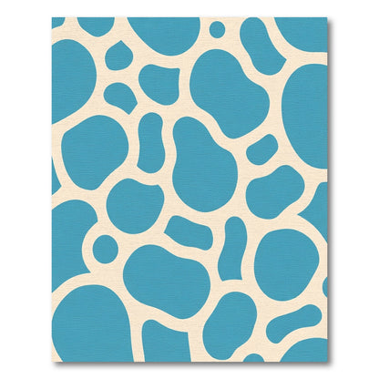 Turquoise Abstract Blob Forms Rug