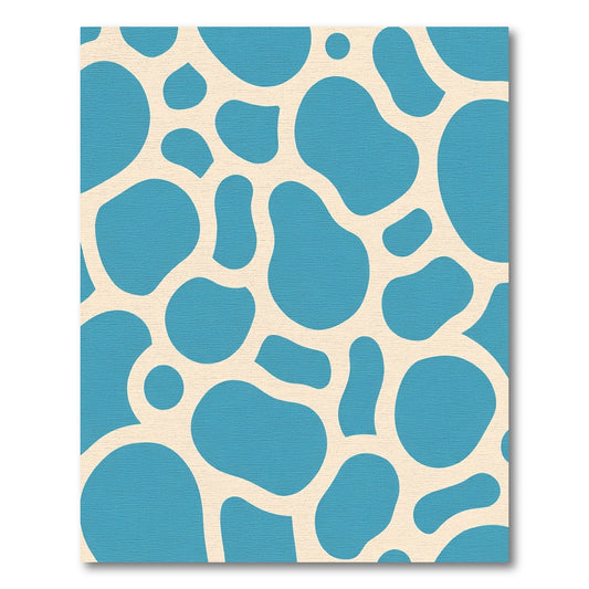 Turquoise Abstract Blob Forms Rug