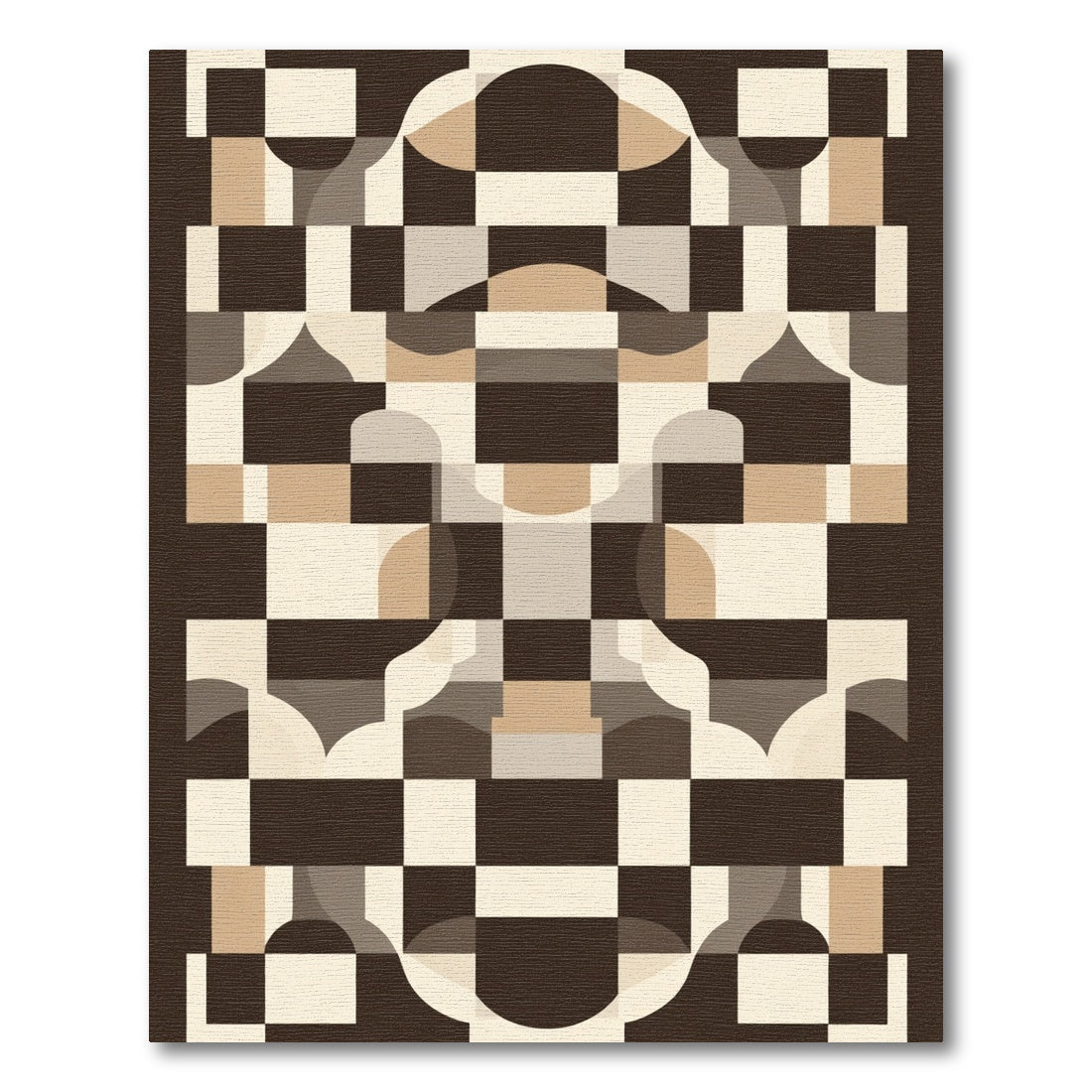 Retro Geometric Abstract Checkered Rug
