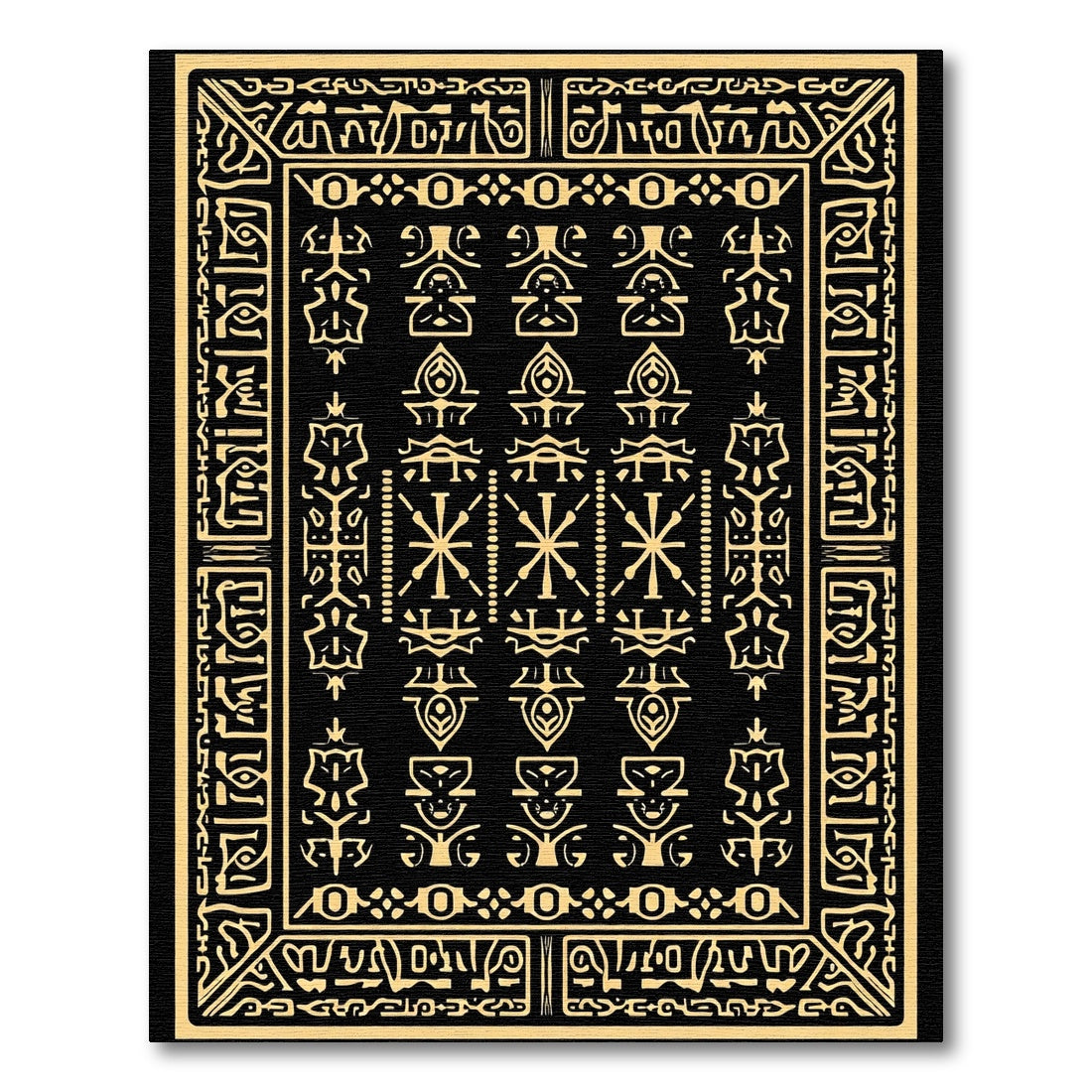 Ancient Gold Tribal Emblem Rug
