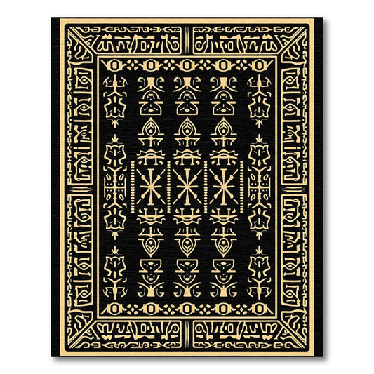 Ancient Gold Tribal Emblem Rug