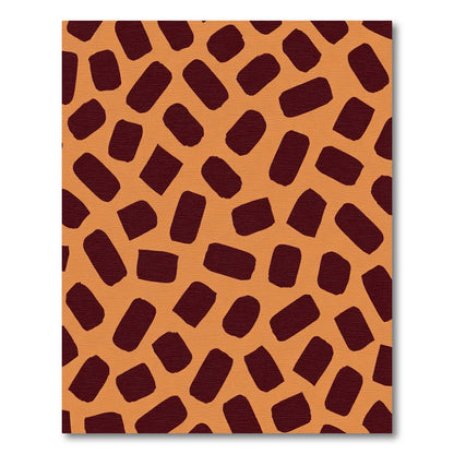 Orange Brown Abstract Brush Stroke Rug