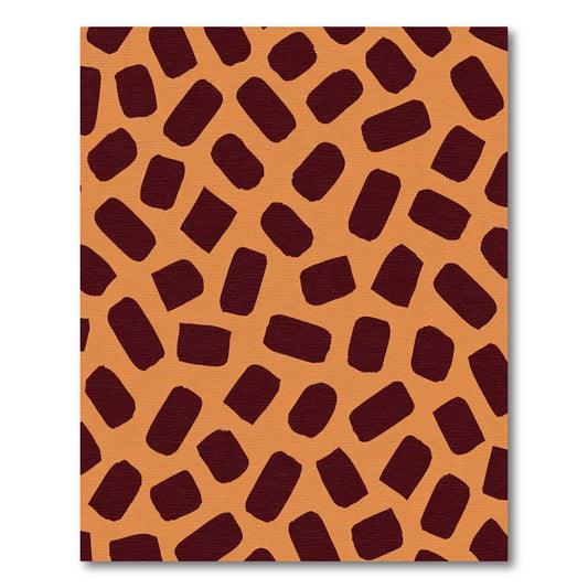Orange Brown Abstract Brush Stroke Rug