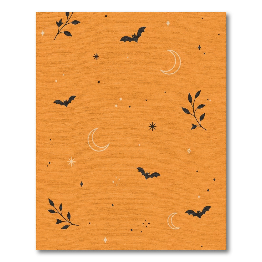 Orange Bats and Moons Kids Area Rug