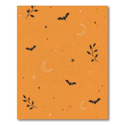 Orange Bats and Moons Kids Area Rug