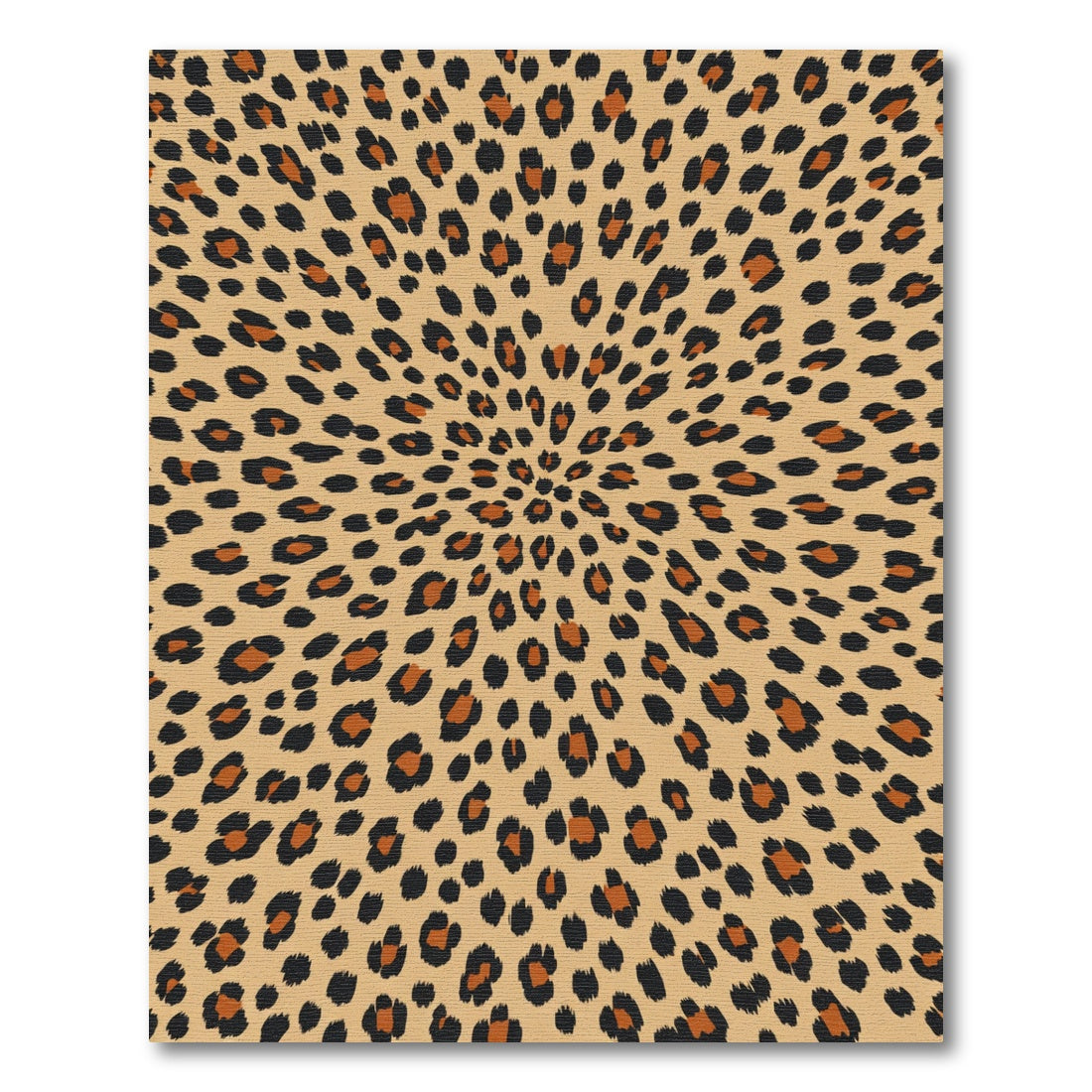 Brown Tan Leopard Roar Radiating Rug