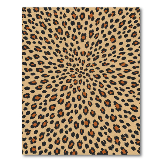 Brown Tan Leopard Roar Radiating Rug