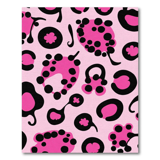 Playful Pink Black Blob Abstract Rug