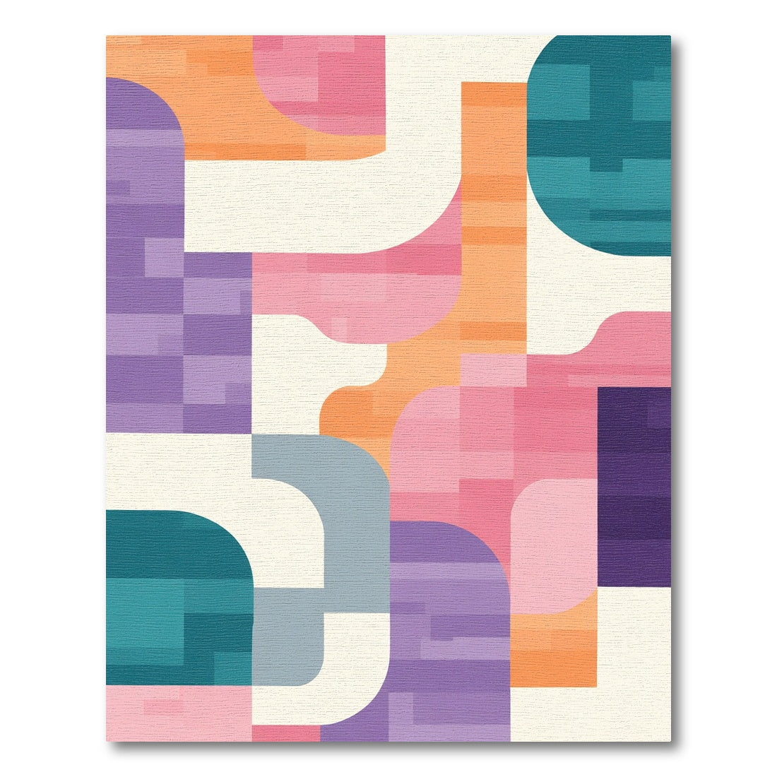 Vibrant Geometric Abstract Color Block Rug