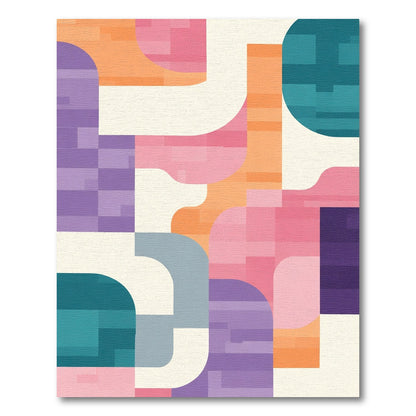 Vibrant Geometric Abstract Color Block Rug