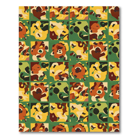 Abstract Camo Square Collage Rug