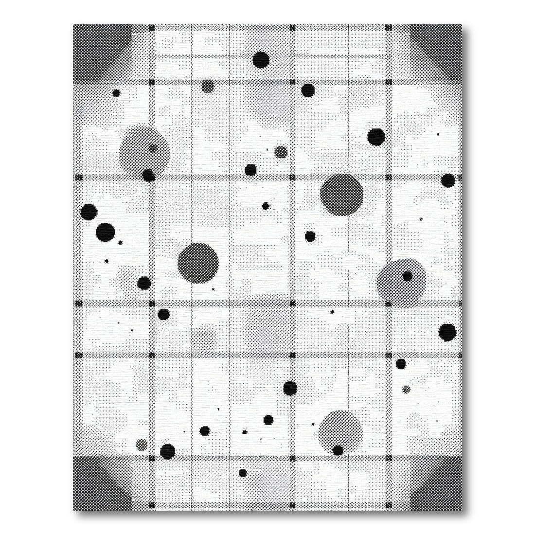 Geometric Modern Dot Black White Geometric Dot Area Rug