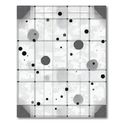 Geometric Modern Dot Black White Geometric Dot Area Rug