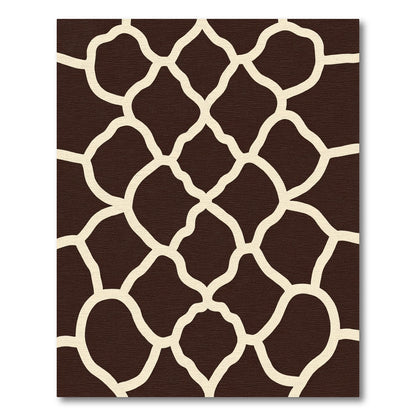 Bold Brown Giraffe Spot Overlay Rug