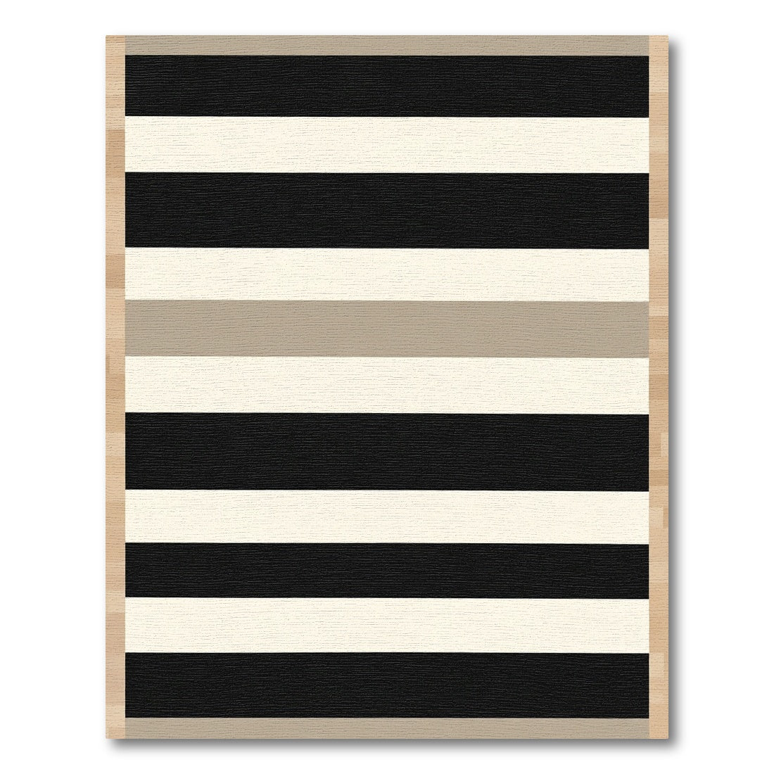 Neutral Black And Cream Stripes Rug